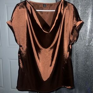 Brown satin blouse